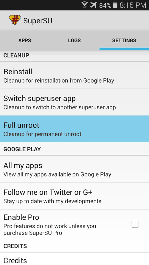 unroot